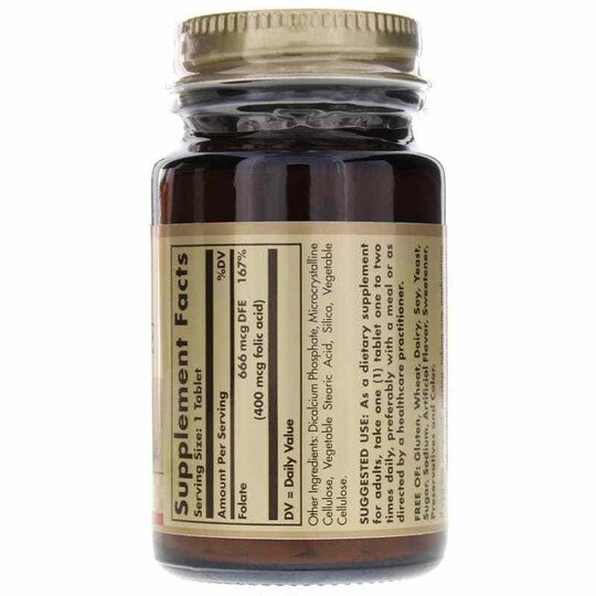 Folate 666 Mcg DFE (400 Mcg Folic Acid), Solgar